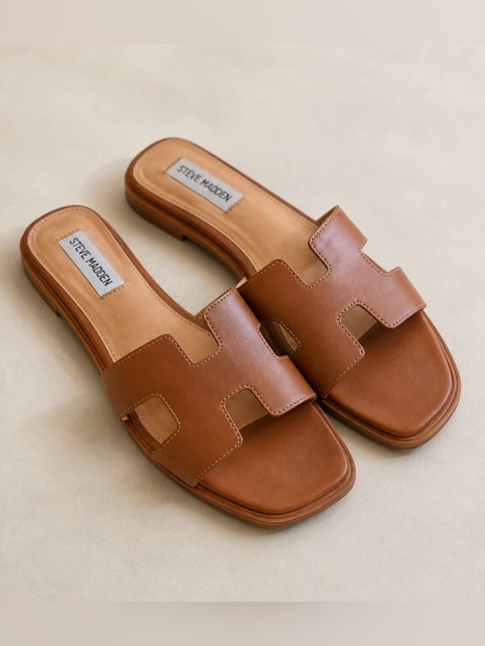 Steve Madden Hadyn Tan Leather Sandals